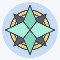Icon Wind Rose. related to Navigation symbol. color mate style. simple design illustration vector