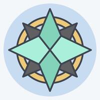 Icon Wind Rose. related to Navigation symbol. color mate style. simple design illustration vector