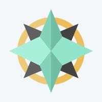 Icon Wind Rose. related to Navigation symbol. flat style. simple design illustration vector