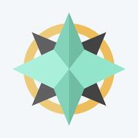 Icon Wind Rose. related to Navigation symbol. flat style. simple design illustration vector