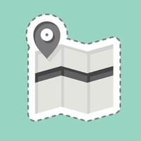 Sticker line cut Map Search. related to Navigation symbol. simple design illustration vector