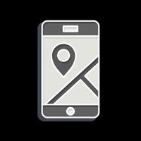 Icon Mobile Gps. related to Navigation symbol. glossy style. simple design illustration vector