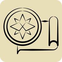 Icon Compass. related to Navigation symbol. hand drawn style. simple design illustration vector