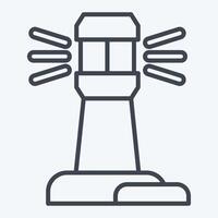 Icon Light House. related to Navigation symbol. line style. simple design illustration vector