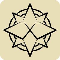 Icon Wind Rose. related to Navigation symbol. hand drawn style. simple design illustration vector