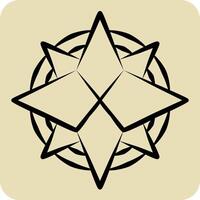 Icon Wind Rose. related to Navigation symbol. hand drawn style. simple design illustration vector