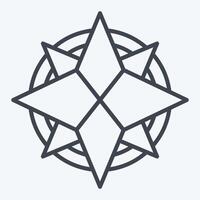 Icon Wind Rose. related to Navigation symbol. line style. simple design illustration vector