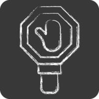 Icon Stop. related to Navigation symbol. chalk Style. simple design illustration vector