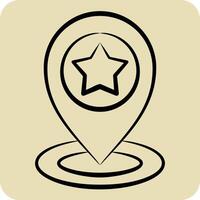 Icon Pin Point. related to Navigation symbol. hand drawn style. simple design illustration vector