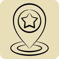 Icon Pin Point. related to Navigation symbol. hand drawn style. simple design illustration vector