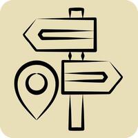 Icon Destination. related to Navigation symbol. hand drawn style. simple design illustration vector