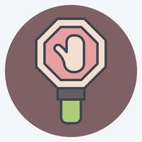 Icon Stop. related to Navigation symbol. color mate style. simple design illustration vector