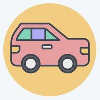 Icon Car. related to Navigation symbol. color mate style. simple design illustration vector