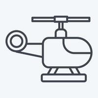 icono helicóptero. relacionado a navegación símbolo. línea estilo. sencillo diseño ilustración vector