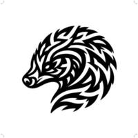 in modern tribal tattoo, abstract line art of animals, minimalist contour. vector