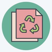 Icon Paper Recycling. related to Recycling symbol. color mate style. simple design illustration vector