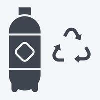 icono el plastico reciclaje. relacionado a reciclaje símbolo. glifo estilo. sencillo diseño ilustración vector