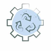 Icon Sustainable Technology. related to Recycling symbol. Color Spot Style. simple design illustration vector