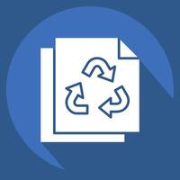 Icon Paper Recycling. related to Recycling symbol. long shadow style. simple design illustration vector