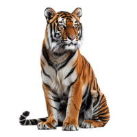 Tiger sitting on isolated transparent background png