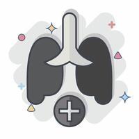 Icon Pulmonology 2. related to Medical Specialties symbol. comic style. simple design illustration vector