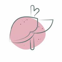 Icon Hepatology. related to Medical Specialties symbol. Color Spot Style. simple design illustration vector