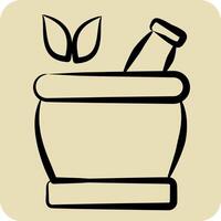 Icon Naturopathy. related to Medical Specialties symbol. hand drawn style. simple design illustration vector