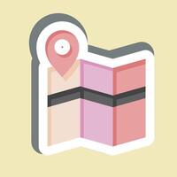 Sticker Map Search. related to Navigation symbol. simple design illustration vector