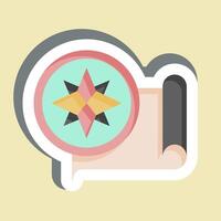 Sticker Compass. related to Navigation symbol. simple design illustration vector