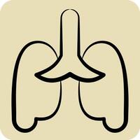 Icon Pulmonology. related to Medical Specialties symbol. hand drawn style. simple design illustration vector