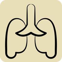 Icon Pulmonology. related to Medical Specialties symbol. hand drawn style. simple design illustration vector