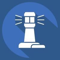 Icon Light House. related to Navigation symbol. long shadow style. simple design illustration vector