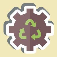 Sticker Sustainable Technology. related to Recycling symbol. simple design illustration vector