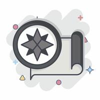 Icon Compass. related to Navigation symbol. comic style. simple design illustration vector