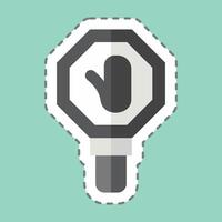 Sticker line cut Stop. related to Navigation symbol. simple design illustration vector