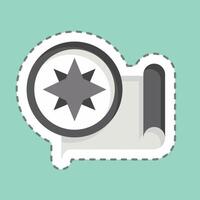 Sticker line cut Compass. related to Navigation symbol. simple design illustration vector