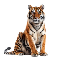 Tiger sitting on isolated transparent background png