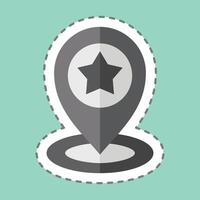 Sticker line cut Pin Point. related to Navigation symbol. simple design illustration vector