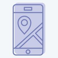 Icon Mobile Gps. related to Navigation symbol. two tone style. simple design illustration vector