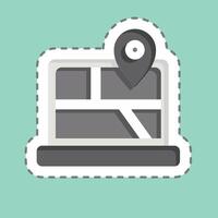 Sticker line cut Map Location. related to Navigation symbol. simple design illustration vector