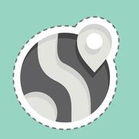 Sticker line cut Geo Location. related to Navigation symbol. simple design illustration vector