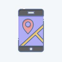 Icon Mobile Gps. related to Navigation symbol. doodle style. simple design illustration vector