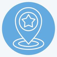 Icon Pin Point. related to Navigation symbol. blue eyes style. simple design illustration vector