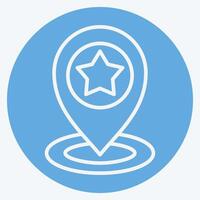 Icon Pin Point. related to Navigation symbol. blue eyes style. simple design illustration vector