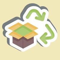 Sticker Carboard Recycling. related to Recycling symbol. simple design illustration vector