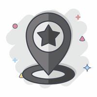 Icon Pin Point. related to Navigation symbol. comic style. simple design illustration vector