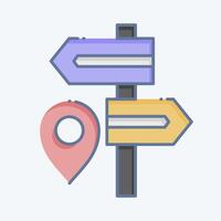 Icon Destination. related to Navigation symbol. doodle style. simple design illustration vector