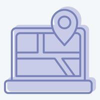 Icon Map Location. related to Navigation symbol. two tone style. simple design illustration vector