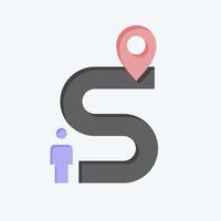 Icon Destination 2. related to Navigation symbol. flat style. simple design illustration vector