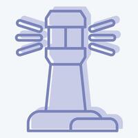 Icon Light House. related to Navigation symbol. two tone style. simple design illustration vector